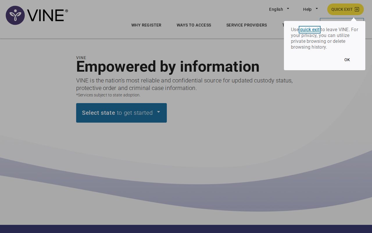 Dorchester County VINE inmate check search and release notification entry points